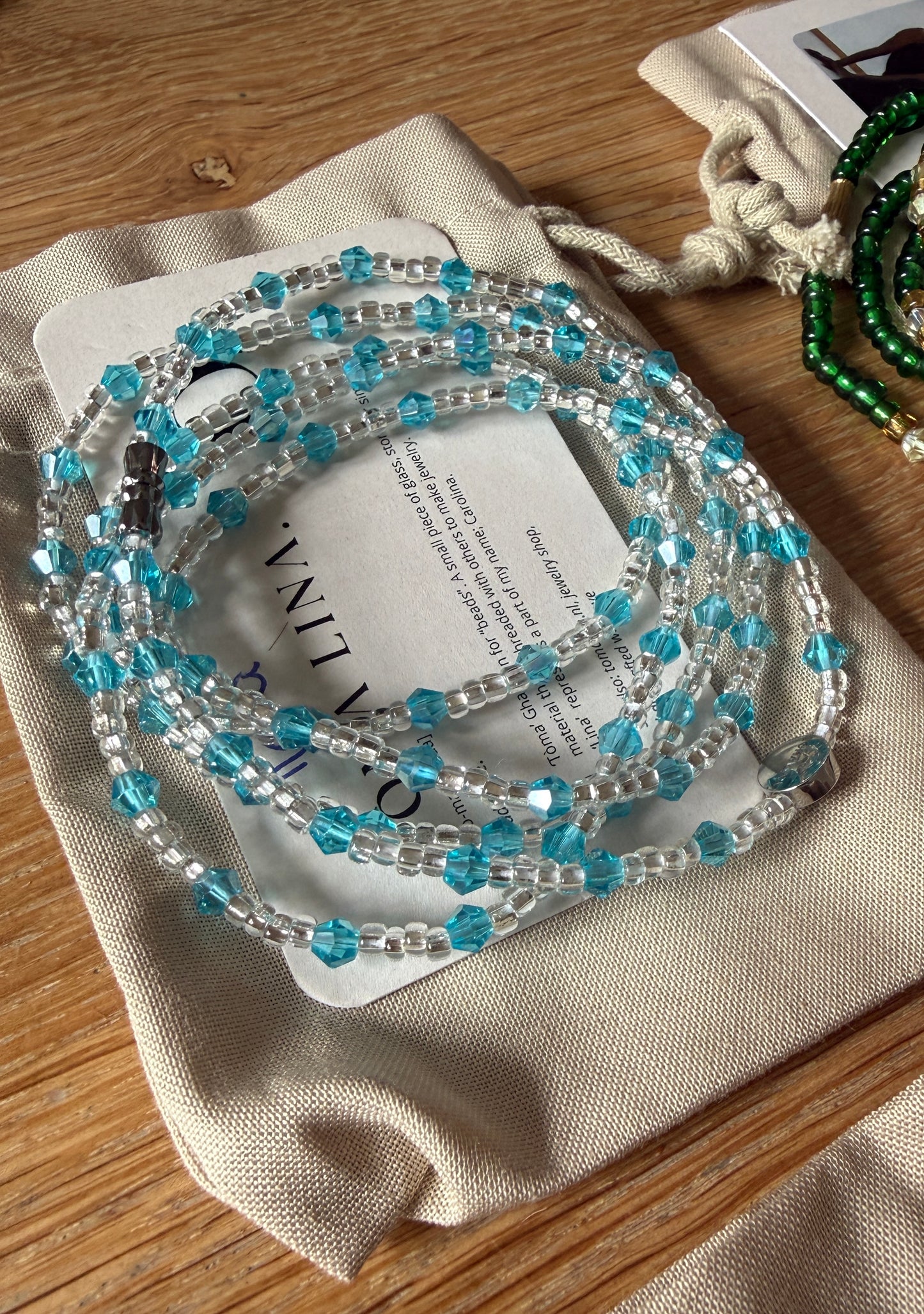 Aqua Luna – African Waist Beads