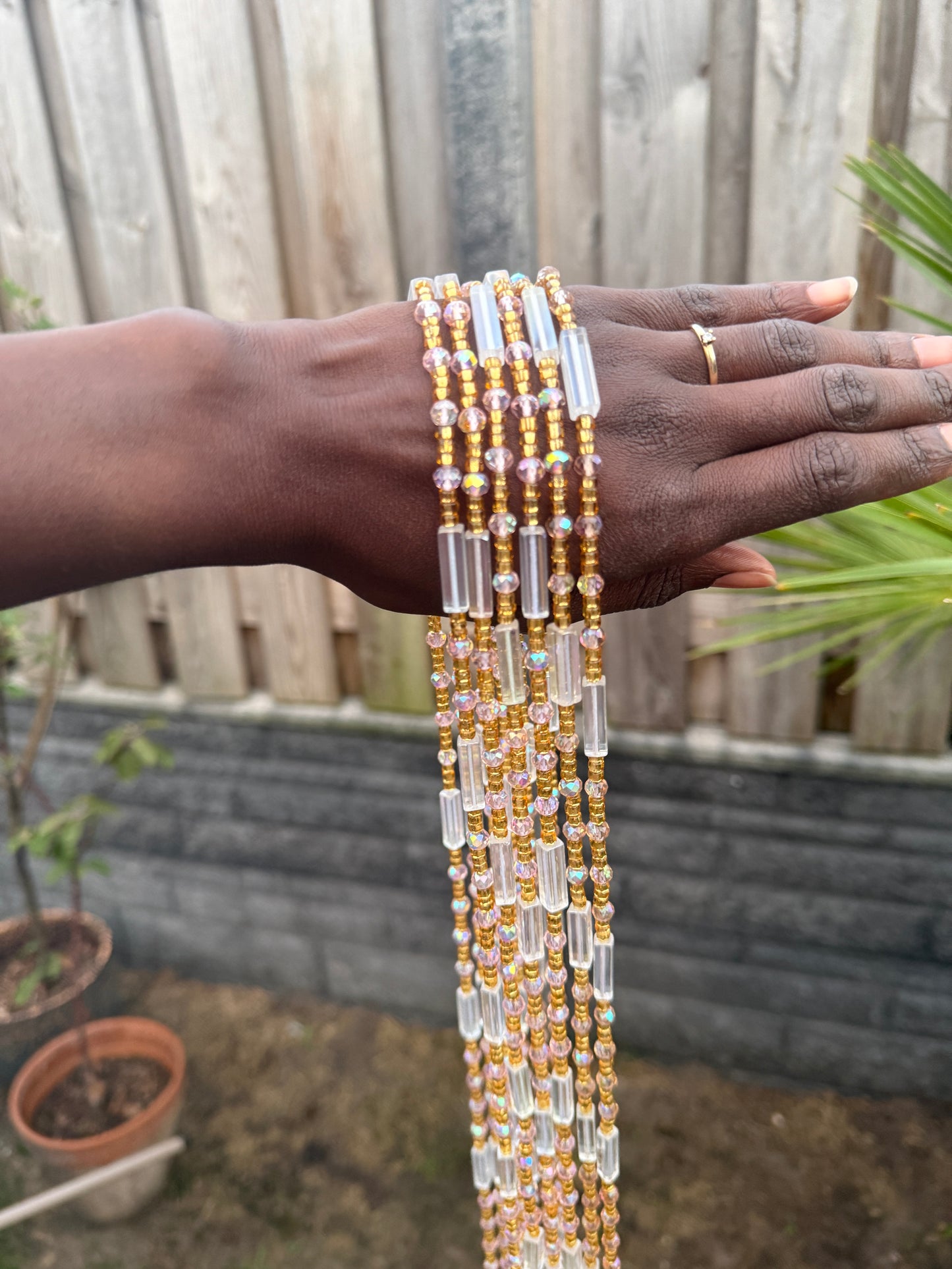 Gold/white beads