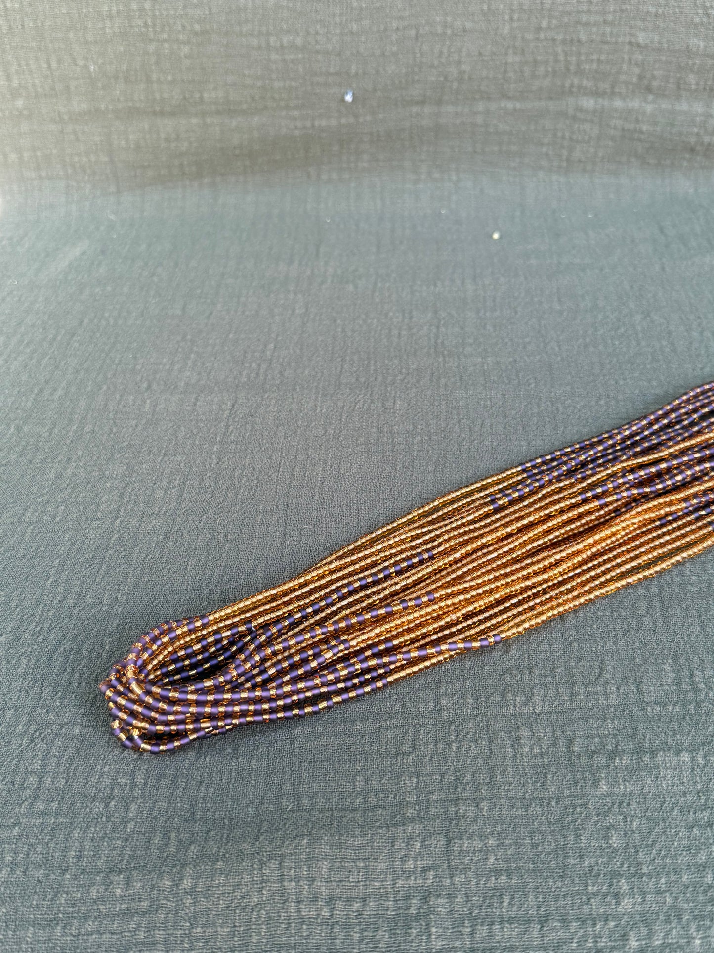 Lavender waist beads – handmade Ghanaian body jewelry by Tòma Lina