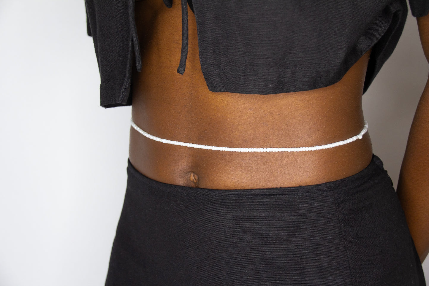 How to wear cloud nine in white waist beads from Tòma Lina – handmade body jewelry