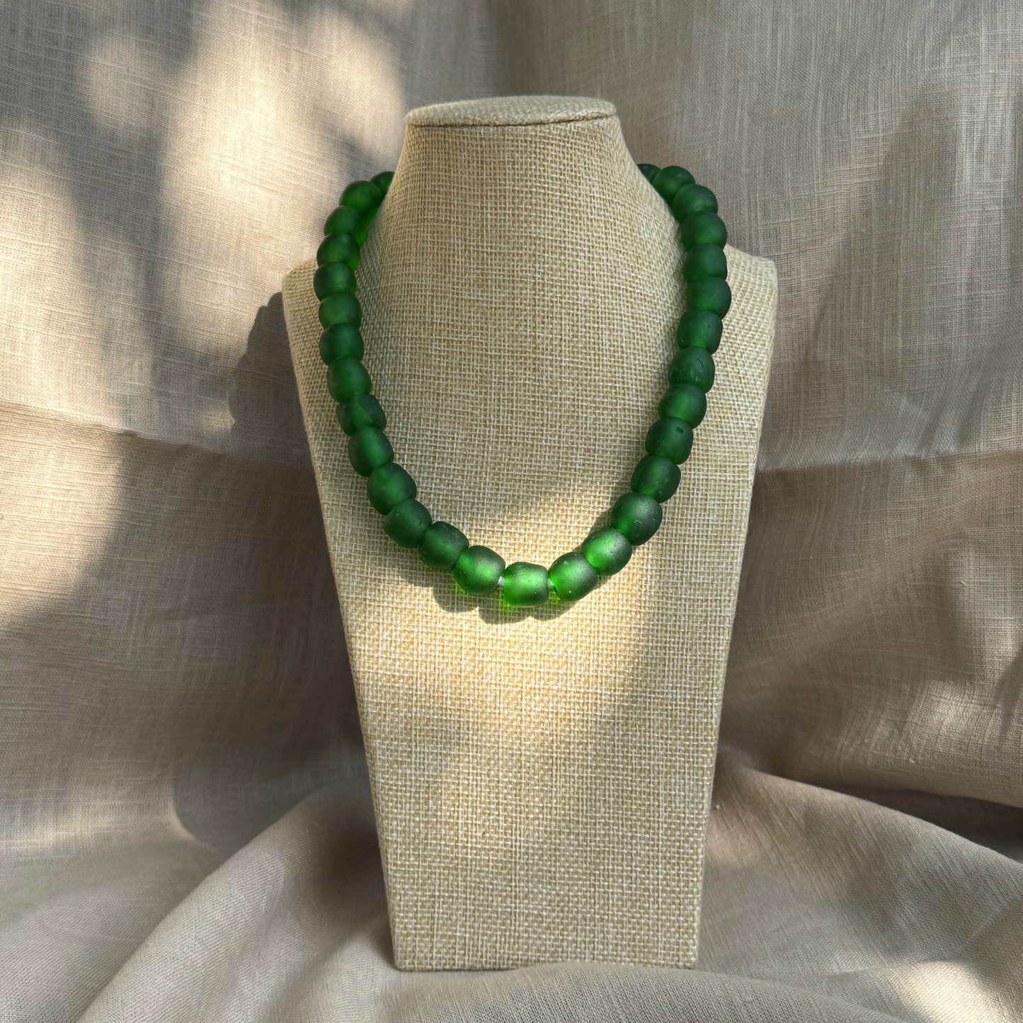 Asase bold necklace in green from Tòma Lina