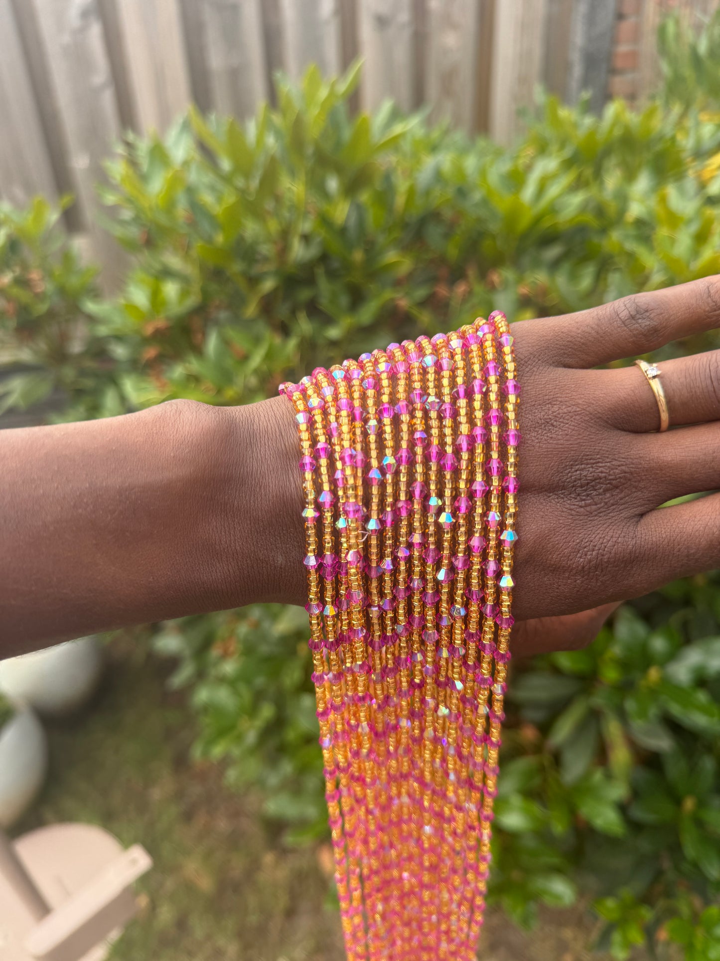 Purple/gold beads