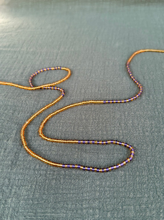 Lavender waist beads – handmade Ghanaian body jewelry by Tòma Lina