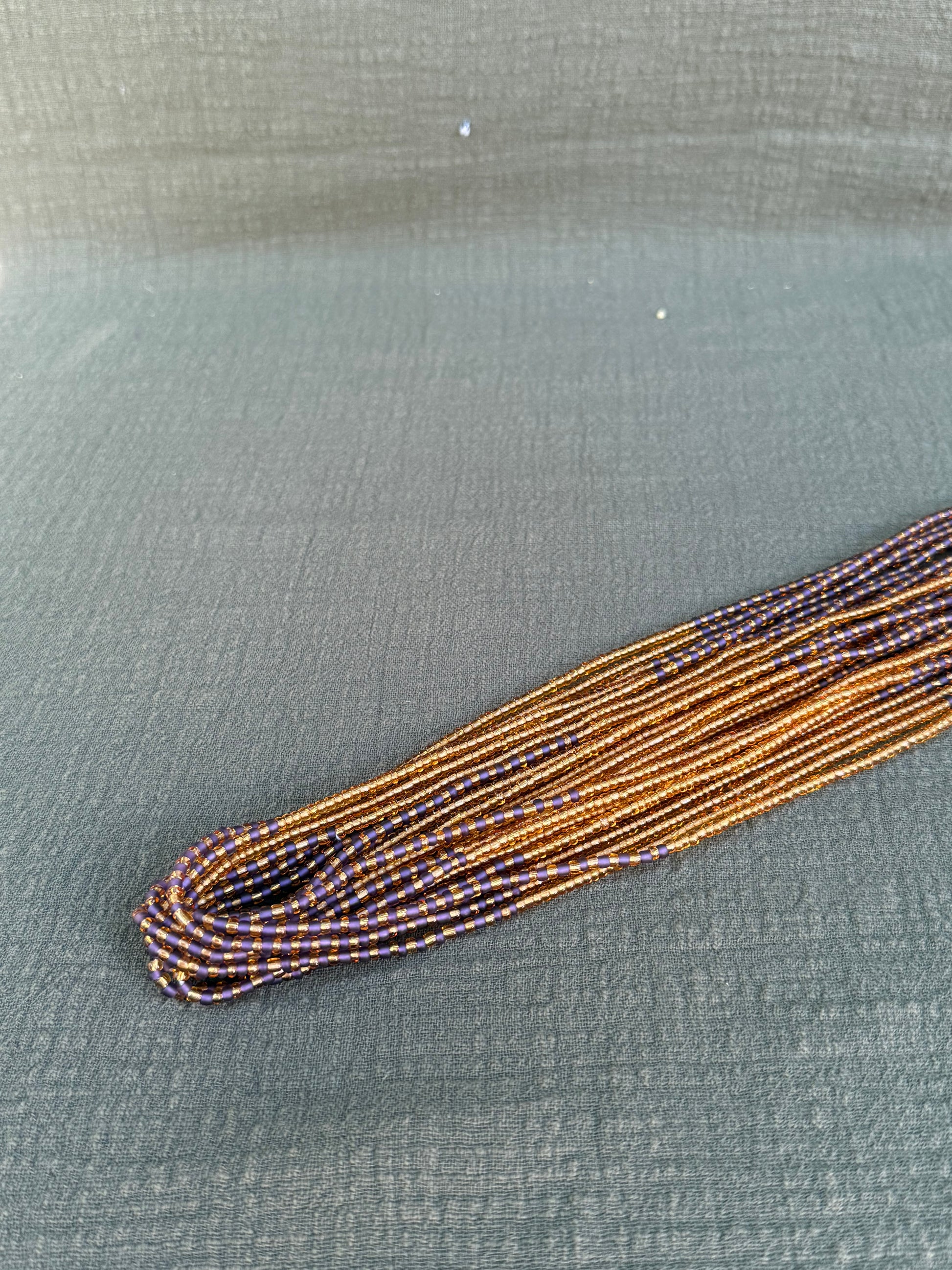 Lavender waist beads – handmade Ghanaian body jewelry by Tòma Lina