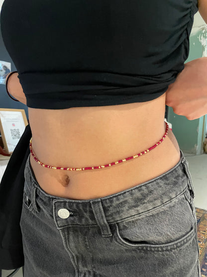 Soft Red – Handmade African Waist Beads