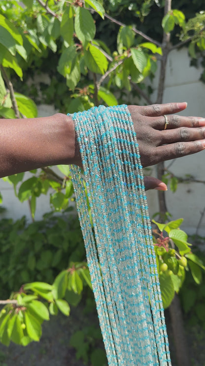 Aqua Luna – African Waist Beads